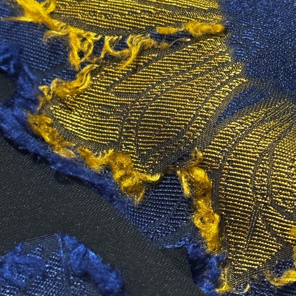 COTELAC x Raphaelle Cavalli Blue Gold Floral Embroidered Mini Skirt Designer 1 S - Picture 3 of 9